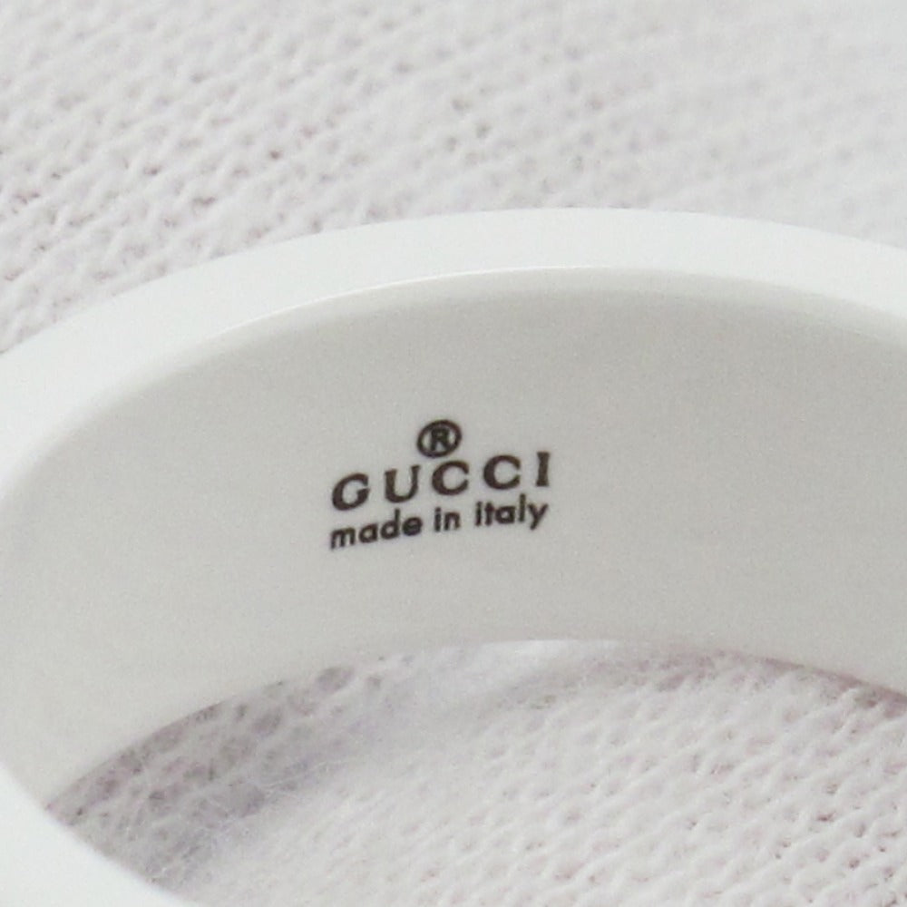 GUCCI グッチ リング・指輪 アイコン GG ホワイト セラミック 750 K18 ゴールド #19 18号 メンズ レディース 美品