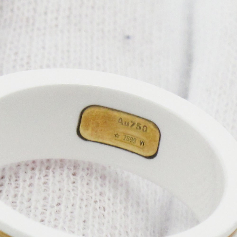 GUCCI グッチ リング・指輪 アイコン GG ホワイト セラミック 750 K18 ゴールド #19 18号 メンズ レディース 美品