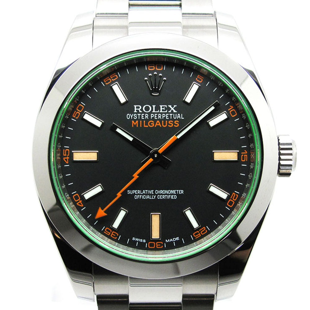 ROLEX ロレックス 腕時計 ミルガウス Ref.116400GV ランダム番 ブラックダイアル 自動巻き MILGAUSS 美品