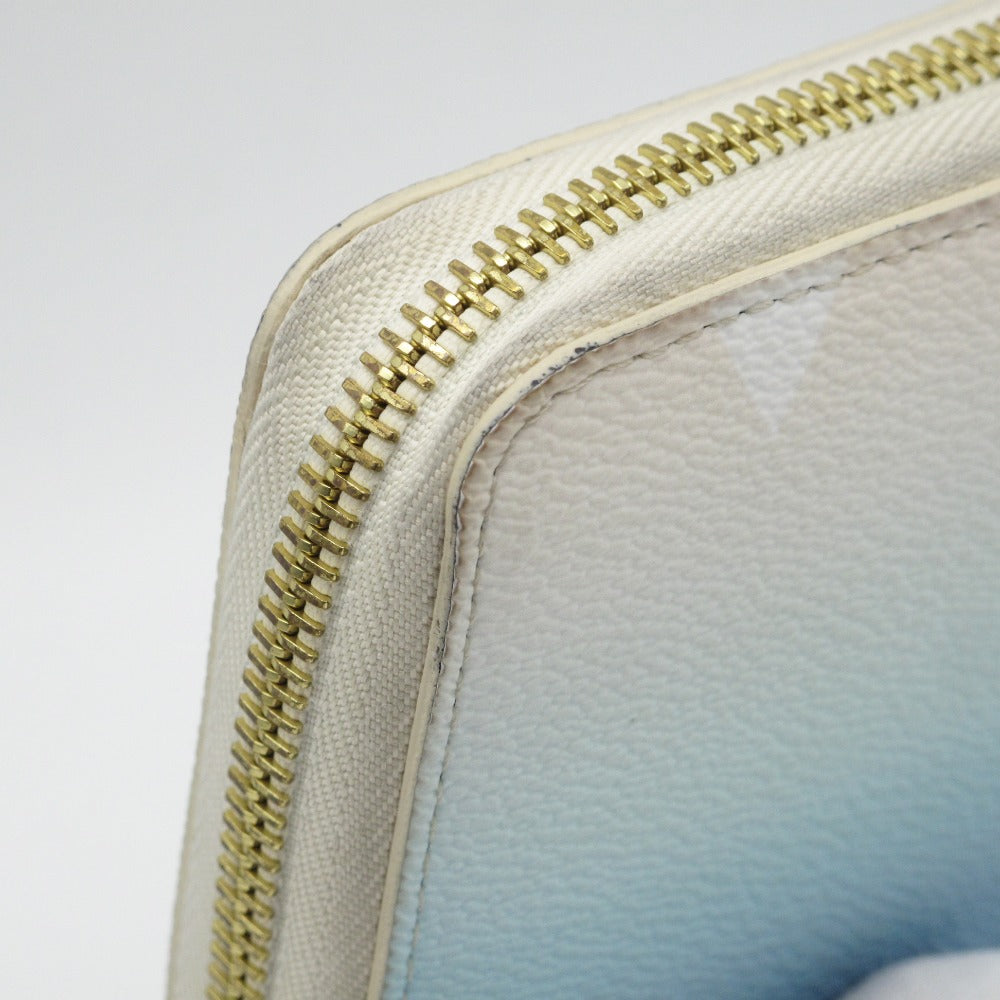 LOUIS VUITTON ルイ・ヴィトン ジッピーウォレット バイザプール モノグラム ジャイアント M80360 ブルー グラデーション ラウンドファスナー 長財布 PVC レザー 箱付き