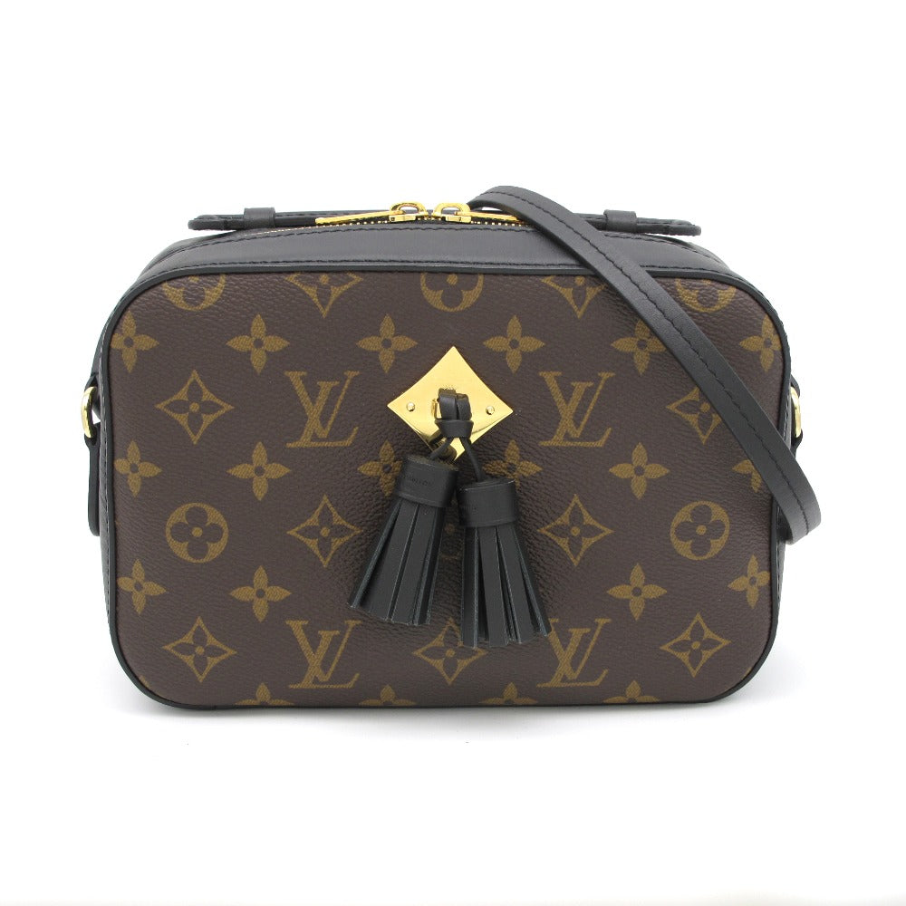 LOUIS VUITTON ルイ・ヴィトン サントンジュ モノグラム ノワール M43555 ショルダーバッグ クロスボディ 斜め掛け タッセル PVC レザー 美品