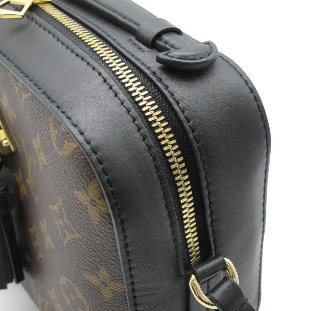 LOUIS VUITTON ルイ・ヴィトン サントンジュ モノグラム ノワール M43555 ショルダーバッグ クロスボディ 斜め掛け タッセル PVC レザー 美品