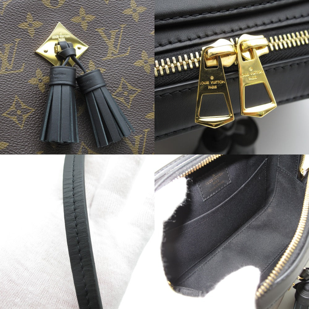 LOUIS VUITTON ルイ・ヴィトン サントンジュ モノグラム ノワール M43555 ショルダーバッグ クロスボディ 斜め掛け タッセル PVC レザー 美品