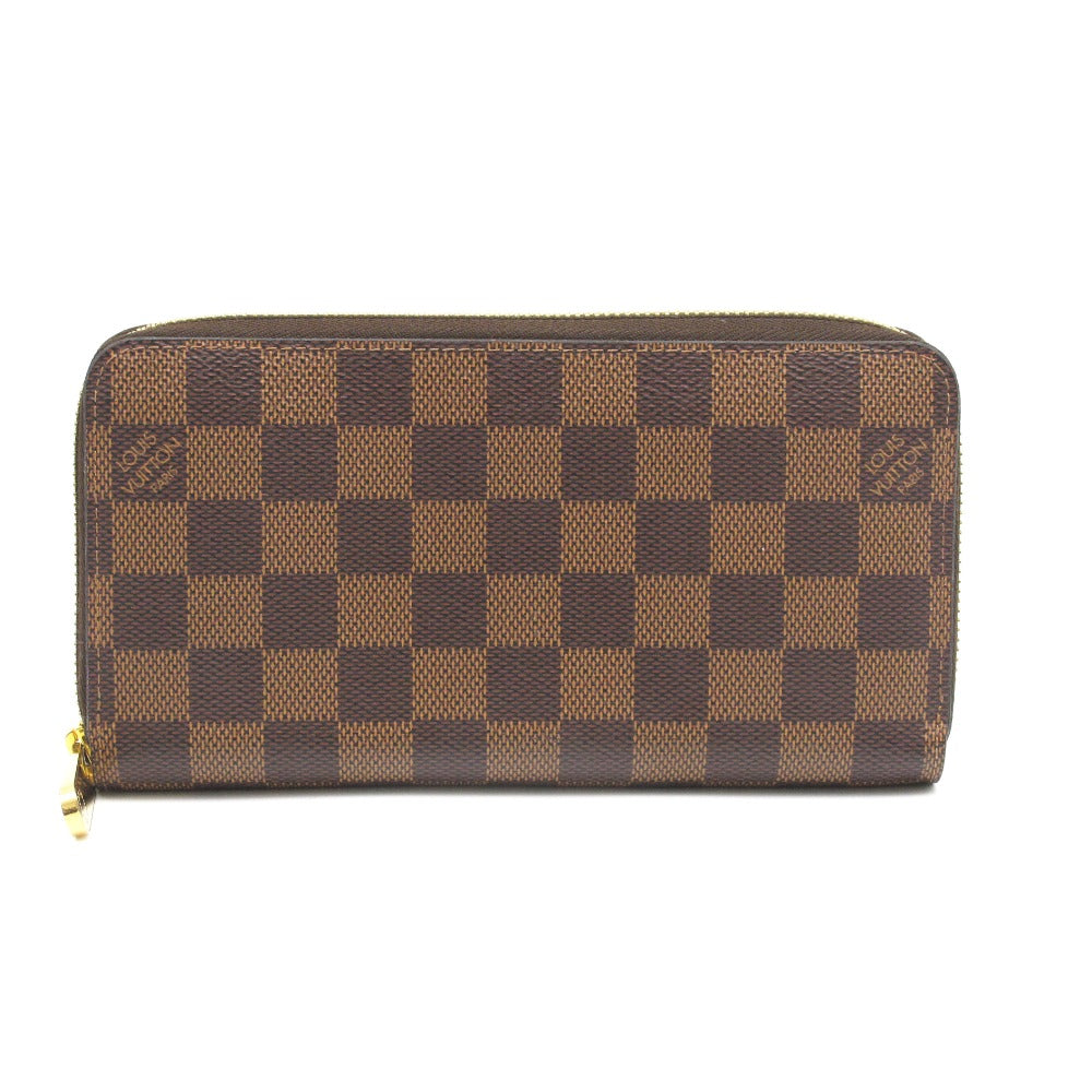LOUIS VUITTON ルイ・ヴィトン ジッピーウォレット ダミエ ローズバレリーヌ N60046 ラウンドファスナー 長財布 PVC レザー ブラウン ピンク