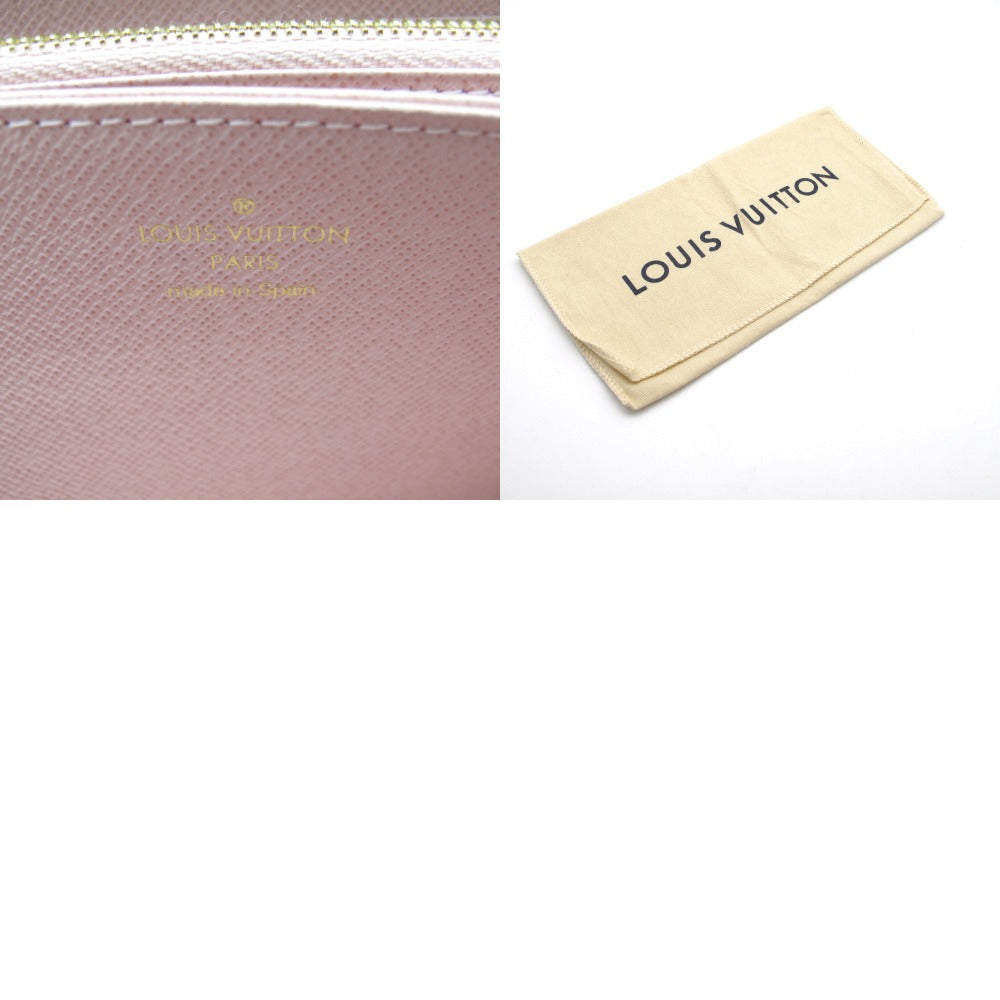 LOUIS VUITTON ルイ・ヴィトン ジッピーウォレット ダミエ ローズバレリーヌ N60046 ラウンドファスナー 長財布 PVC レザー ブラウン ピンク