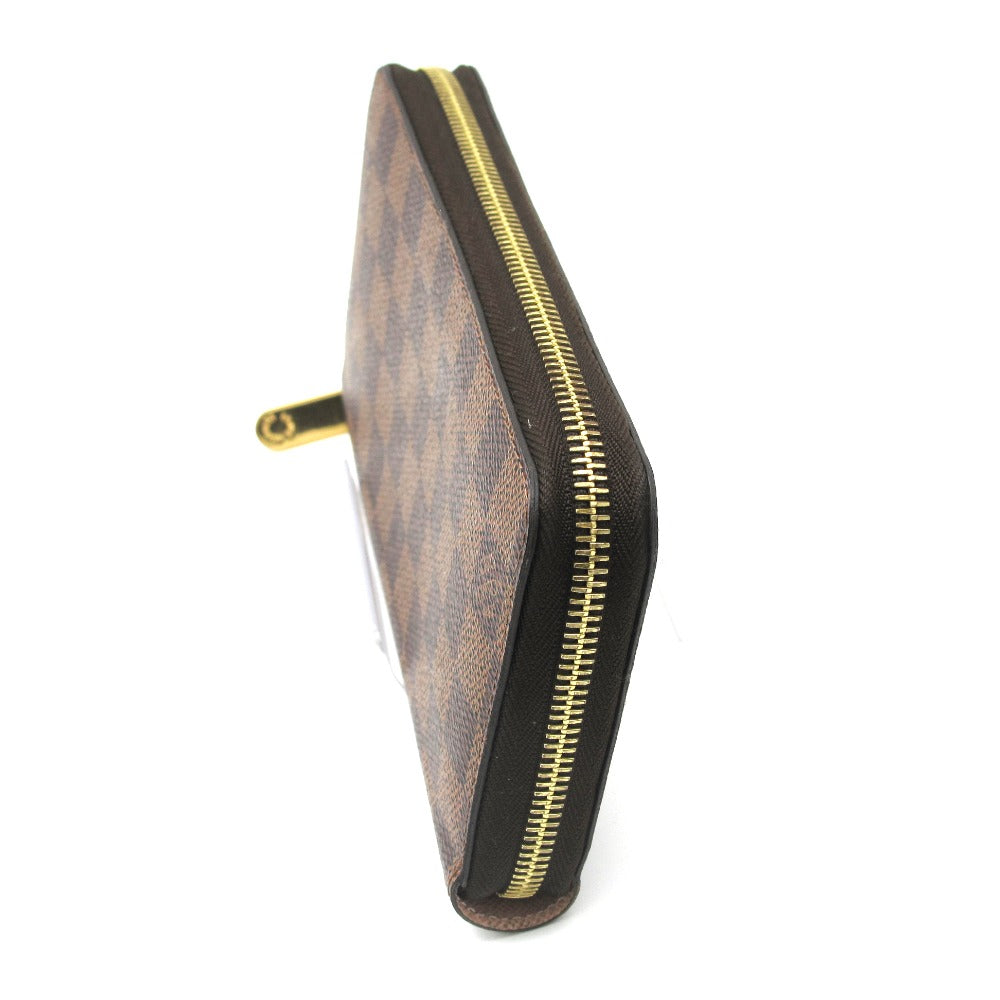 LOUIS VUITTON ルイ・ヴィトン ジッピーウォレット ダミエ ローズバレリーヌ N60046 ラウンドファスナー 長財布 PVC レザー ブラウン ピンク