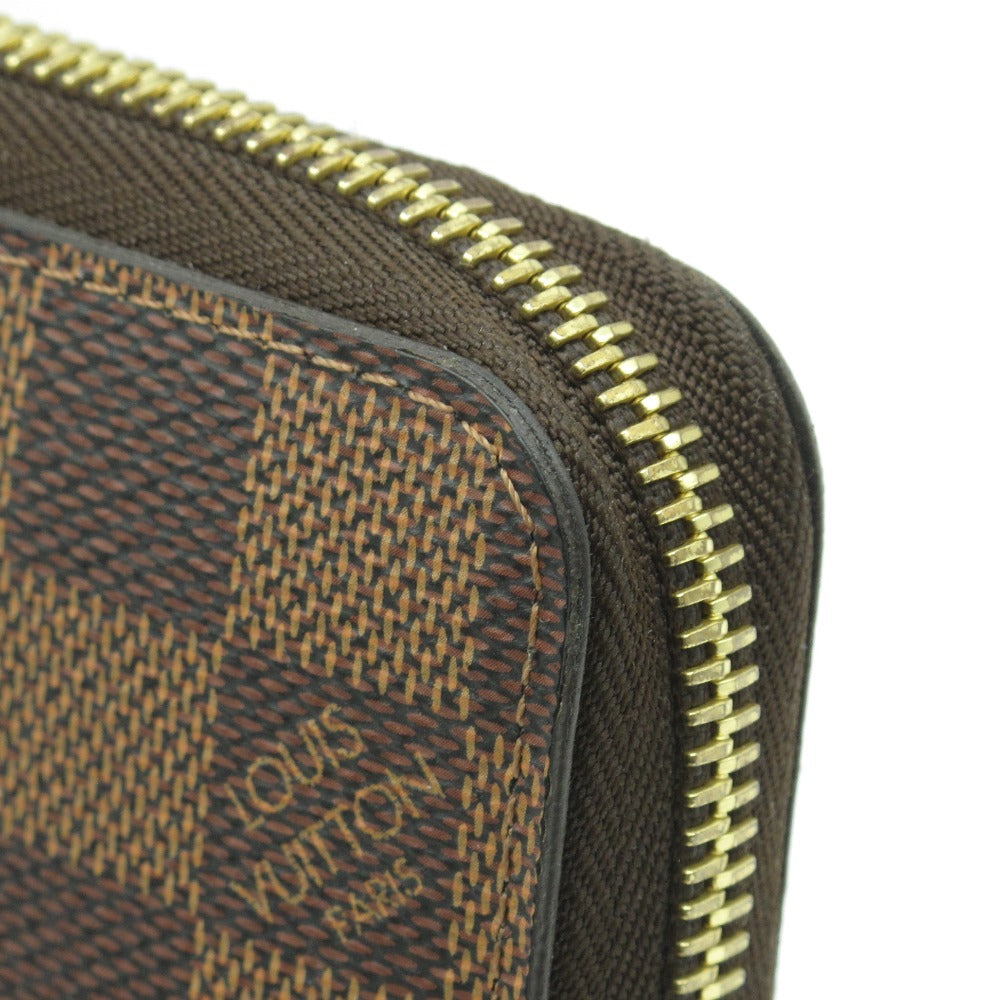 LOUIS VUITTON ルイ・ヴィトン ジッピーウォレット ダミエ ローズバレリーヌ N60046 ラウンドファスナー 長財布 PVC レザー ブラウン ピンク