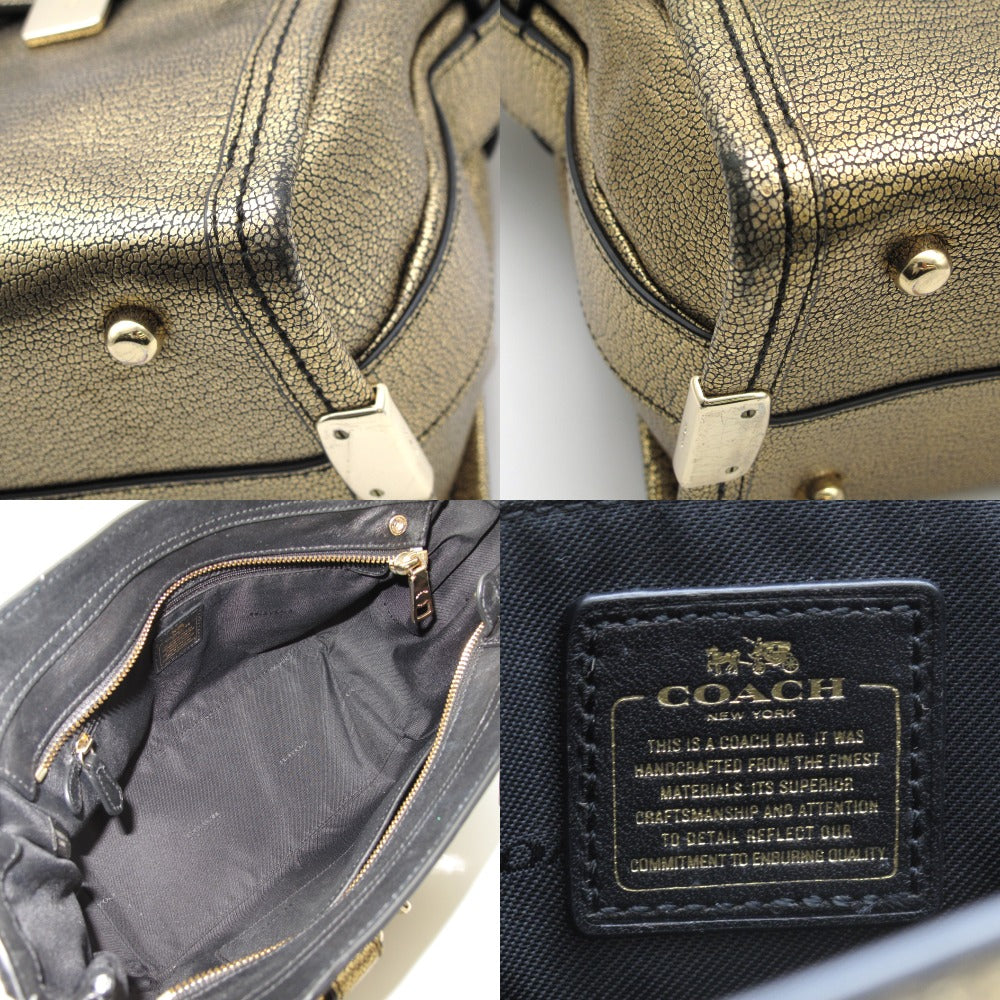 COACH コーチ スワッガー27 2WAY ショルダーバッグ ハンドバッグ クロスボディ 斜め掛け 36497 メタリック レザー ゴールド レディース