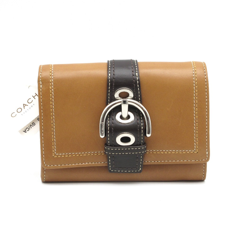 COACH コーチ ソーホー コンパクト ウォレット 二つ折り財布 レザー 革 キャメル F40568 レディース メンズ 未使用品
