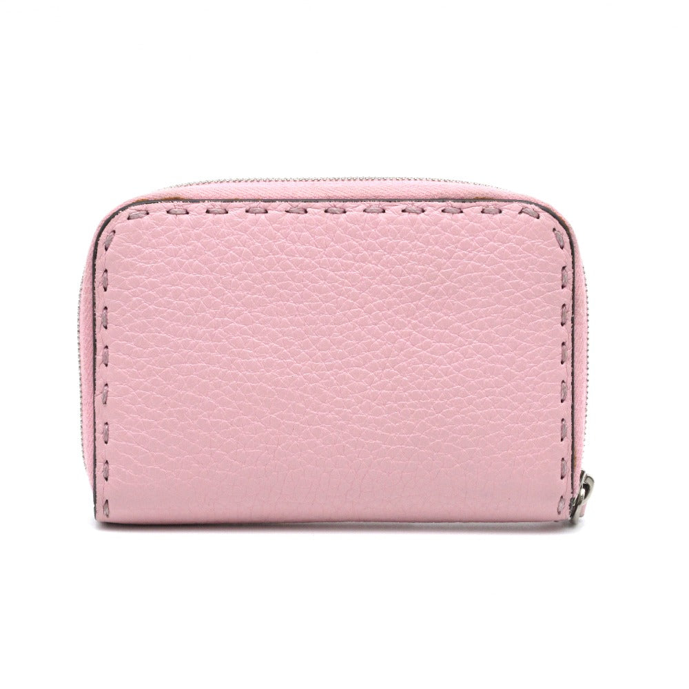 FENDI フェンディ SELLERIA セレリア ミニジップアラウンドウォレット 8M0313 財布 コインケース コインパース 小銭入れ カードケース レザー ピンク