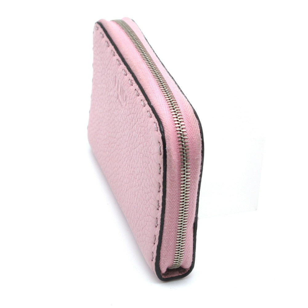FENDI フェンディ SELLERIA セレリア ミニジップアラウンドウォレット 8M0313 財布 コインケース コインパース 小銭入れ カードケース レザー ピンク