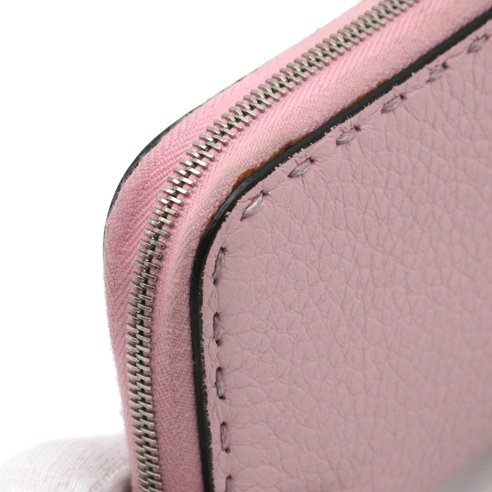 FENDI フェンディ SELLERIA セレリア ミニジップアラウンドウォレット 8M0313 財布 コインケース コインパース 小銭入れ カードケース レザー ピンク