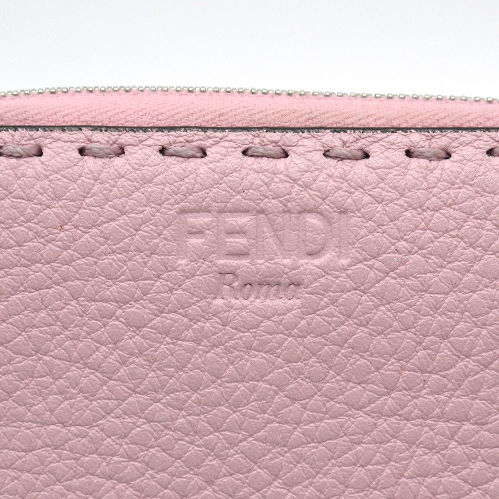 FENDI フェンディ SELLERIA セレリア ミニジップアラウンドウォレット 8M0313 財布 コインケース コインパース 小銭入れ カードケース レザー ピンク