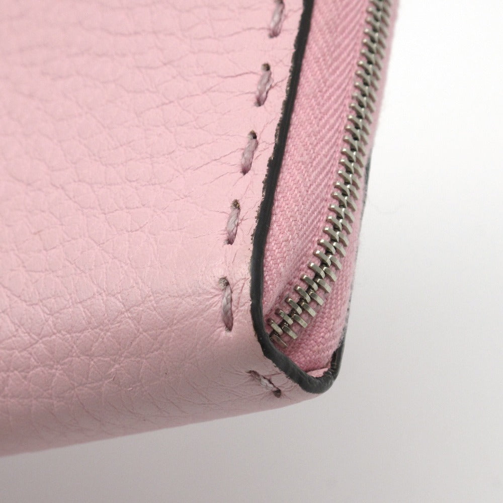 FENDI フェンディ SELLERIA セレリア ミニジップアラウンドウォレット 8M0313 財布 コインケース コインパース 小銭入れ カードケース レザー ピンク