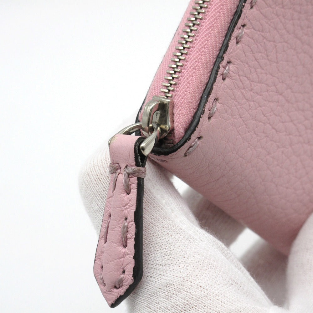 FENDI フェンディ SELLERIA セレリア ミニジップアラウンドウォレット 8M0313 財布 コインケース コインパース 小銭入れ カードケース レザー ピンク