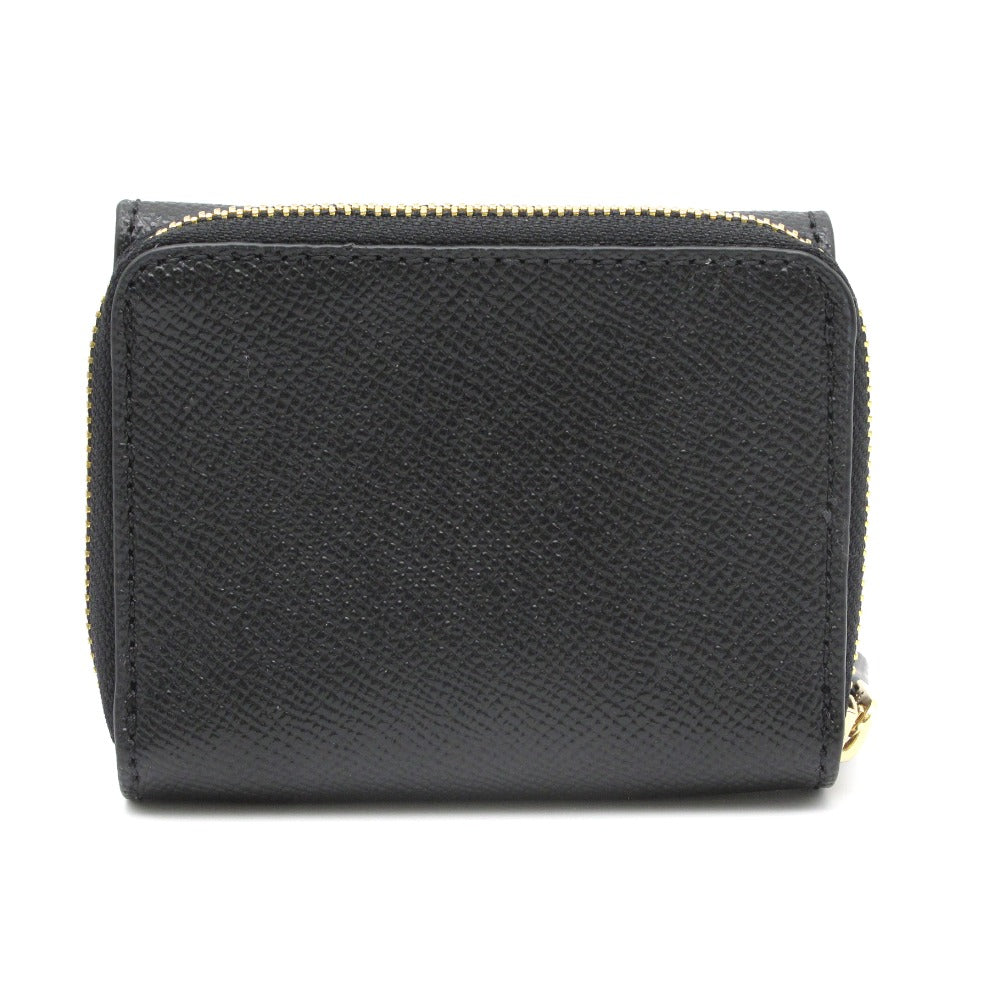 COACH コーチトライフォールド ウォレット F37968 三つ折り財布 ミニ スモール コンパクト レザー ブラック レディース 未使用品