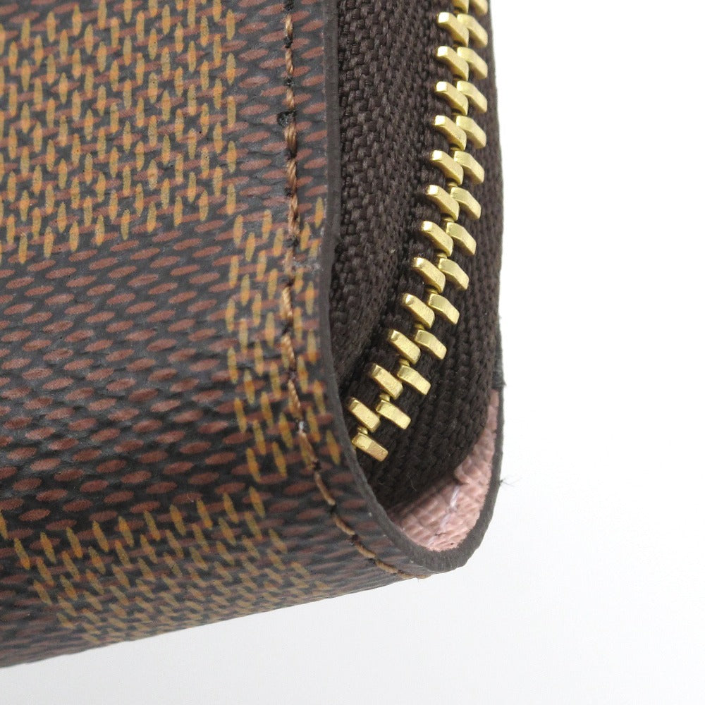 LOUIS VUITTON ルイ・ヴィトン ジッピーウォレット ダミエ ローズバレリーヌ N60046 ラウンドファスナー長財布 PVC レザー ブラウン ピンク 未使用品