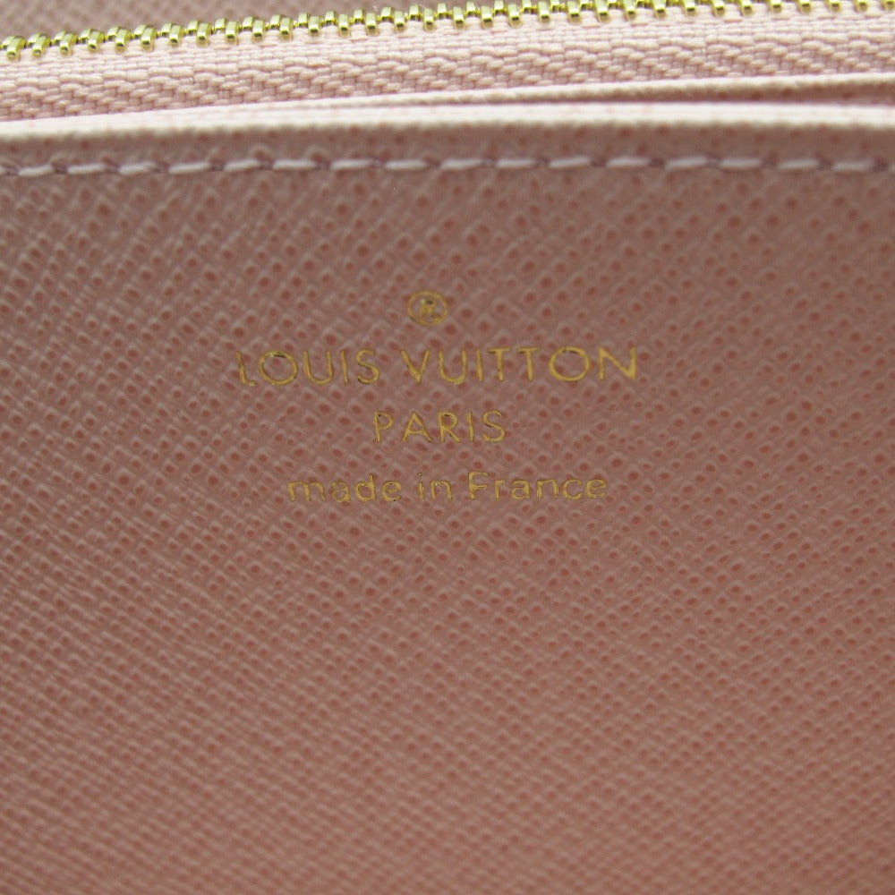 LOUIS VUITTON ルイ・ヴィトン ジッピーウォレット ダミエ ローズバレリーヌ N60046 ラウンドファスナー長財布 PVC レザー ブラウン ピンク 未使用品