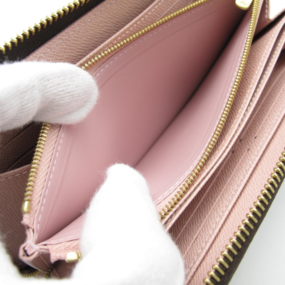 LOUIS VUITTON ルイ・ヴィトン ジッピーウォレット ダミエ ローズバレリーヌ N60046 ラウンドファスナー長財布 PVC レザー ブラウン ピンク 未使用品
