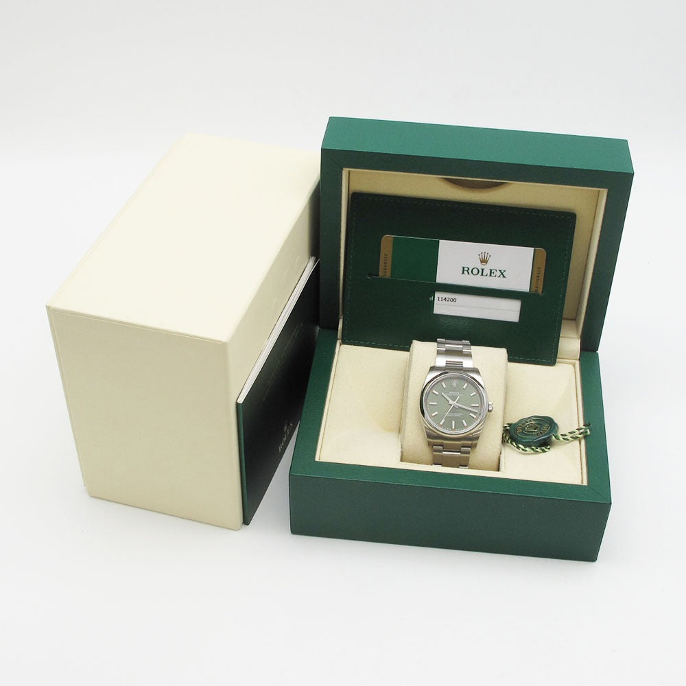 ROLEX ロレックス 腕時計 オイスター パーペチュアル Ref.114200 オリーブグリーン文字盤 自動巻き OYSTER PERPETUAL