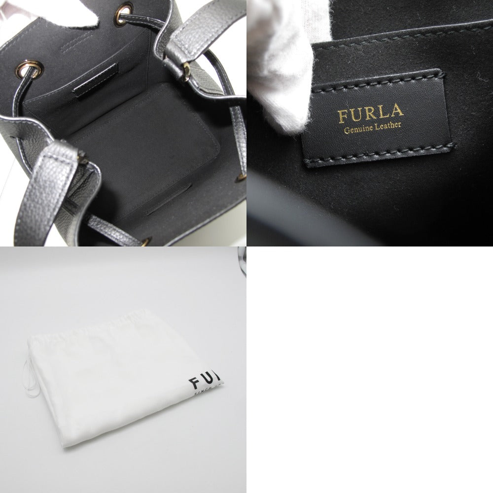 Furla フルラ コスタンザ 巾着 ショルダーバッグ クロスボディ 肩掛け 斜め掛け レザー ブラック BQK2CSZ レディース 美品