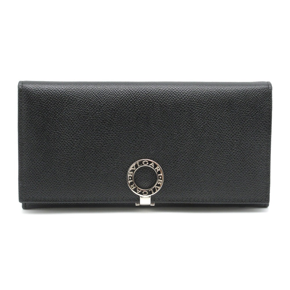 BVLGARI ブルガリ ブルガリブルガリ コンチネンタルウォレット 長財布 ロゴクリップ レザー ブラック ブルー 30412BK 箱付き 新品同様