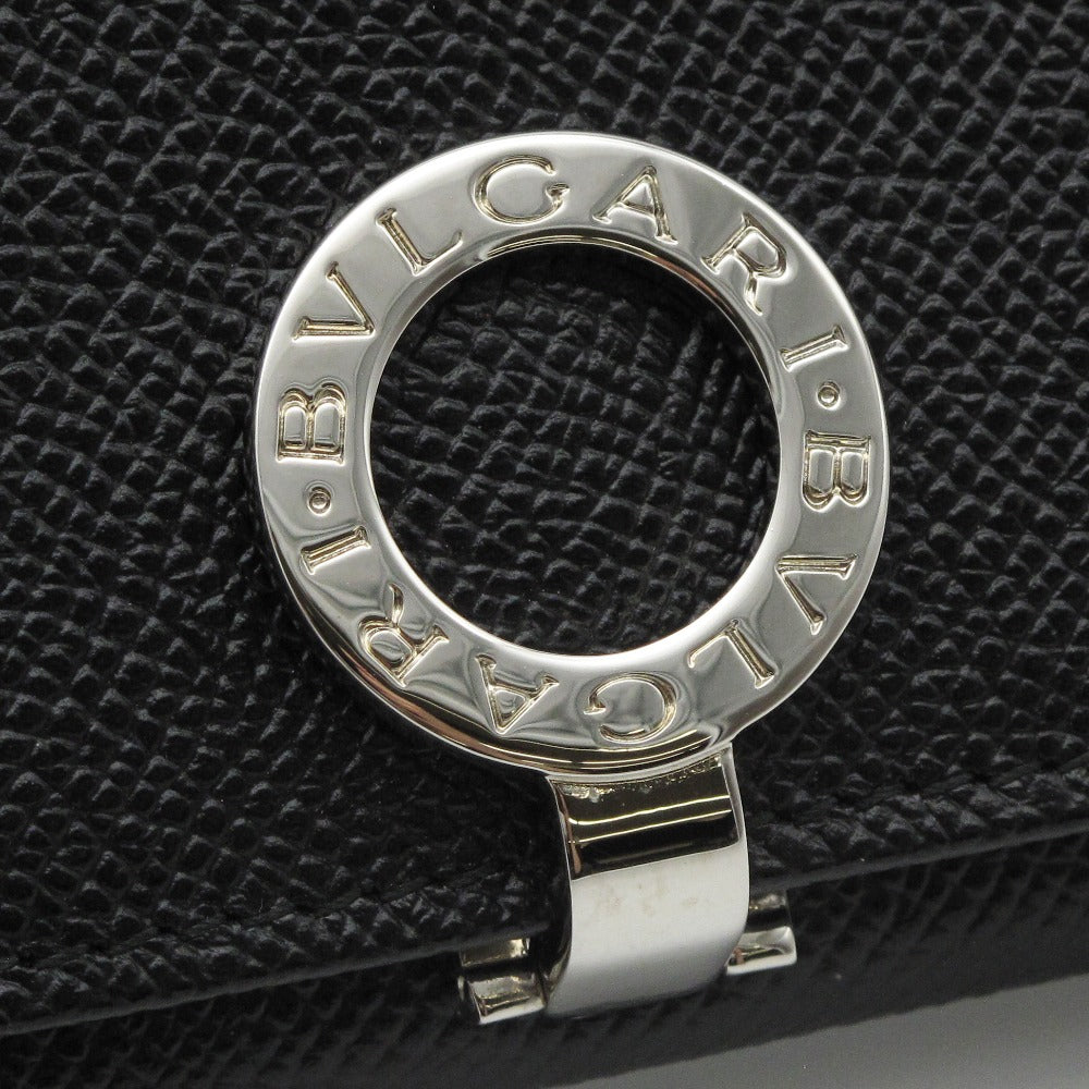 BVLGARI ブルガリ ブルガリブルガリ コンチネンタルウォレット 長財布 ロゴクリップ レザー ブラック ブルー 30412BK 箱付き 新品同様
