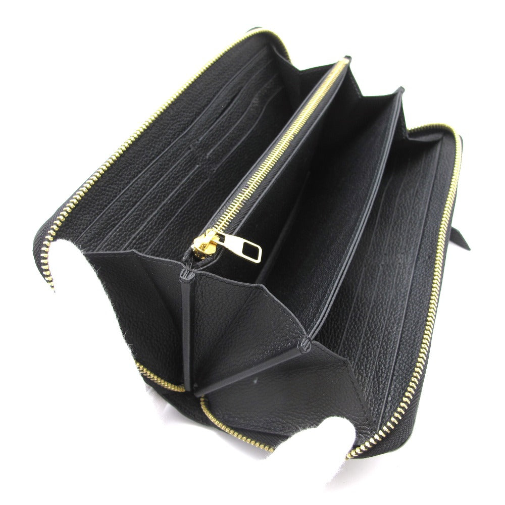 LOUIS VUITTON ルイ・ヴィトン ジッピーウォレット モノグラム アンプラント ノワール M61864 ラウンドファスナー 長財布 ロゴ 型押し レザー ブラック