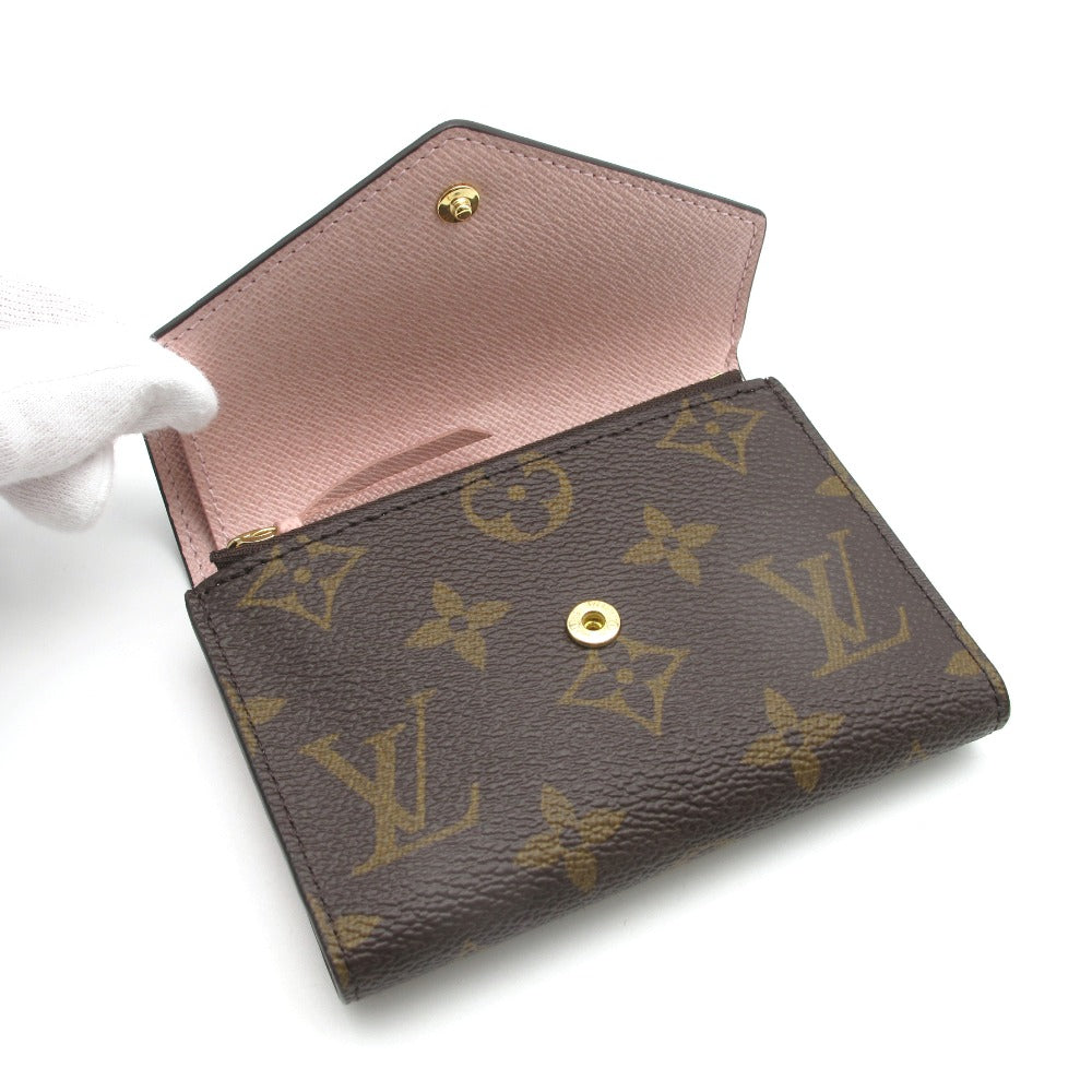 LOUIS VUITTON ルイ・ヴィトン ポルトフォイユ ヴィクトリーヌ モノグラム ローズバレリーヌ M62360 三つ折り財布 ウォレット PVC レザー ブラウン ピンク 未使用品