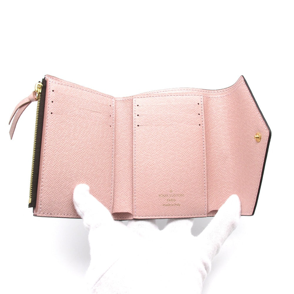 LOUIS VUITTON ルイ・ヴィトン ポルトフォイユ ヴィクトリーヌ モノグラム ローズバレリーヌ M62360 三つ折り財布 ウォレット PVC レザー ブラウン ピンク 未使用品