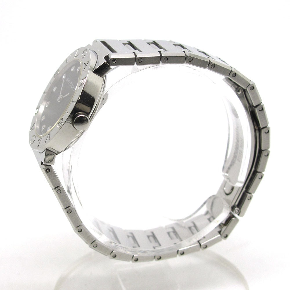 BVLGARI ブルガリ 腕時計 ブルガリブルガリ BB26SS 黒文字盤 12Pダイヤ クォーツ
