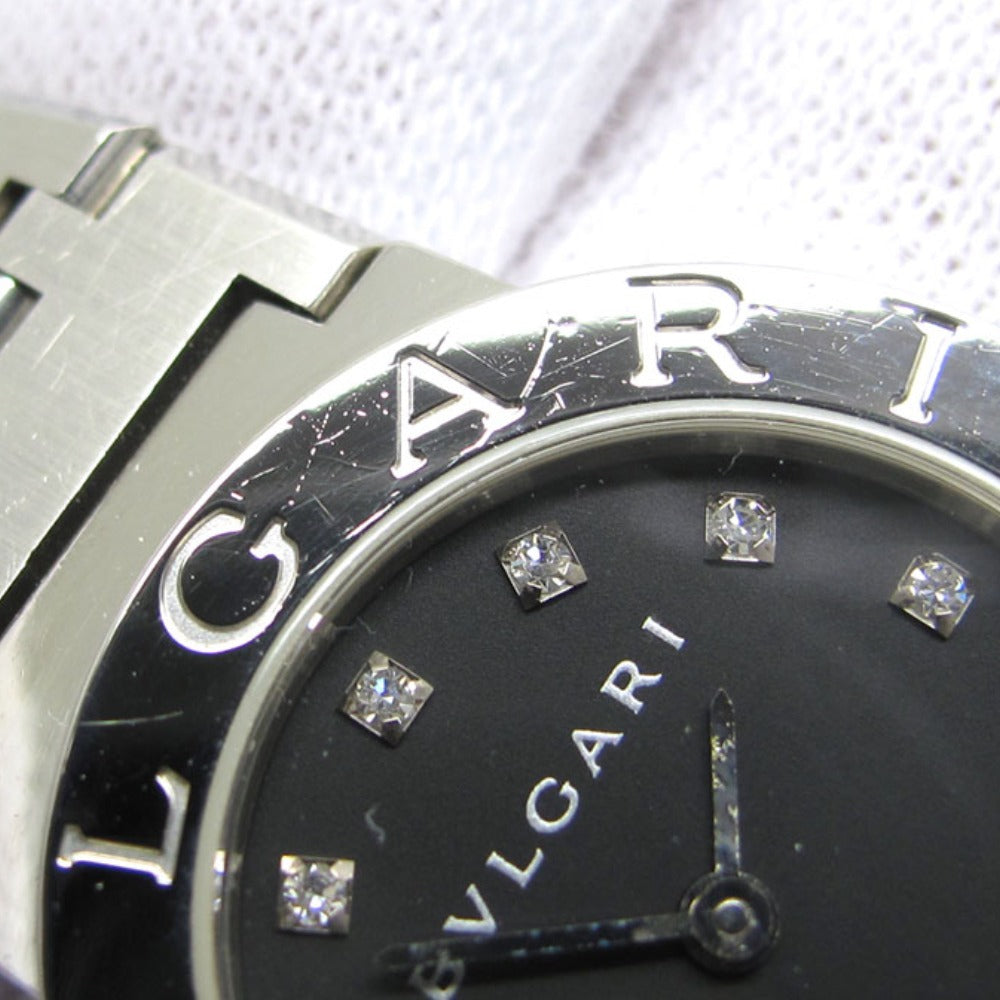 BVLGARI ブルガリ 腕時計 ブルガリブルガリ BB26SS 黒文字盤 12Pダイヤ クォーツ