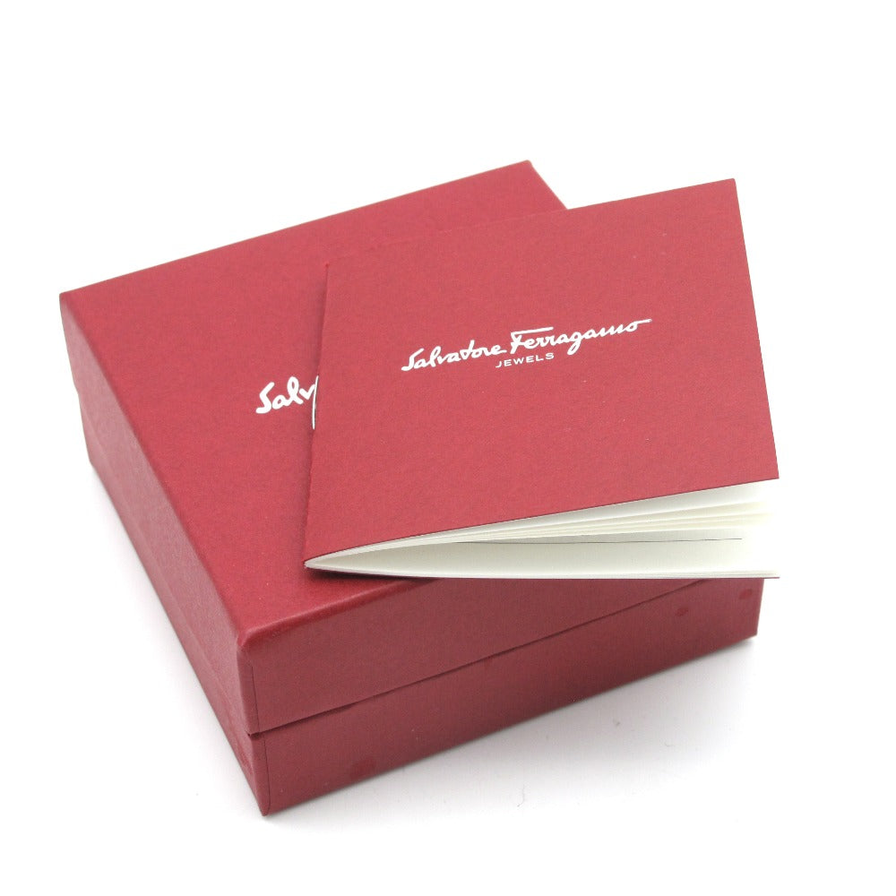 Salvatore Ferragamo サルヴァトーレフェラガモ ネックレス ペンダント ガンチーニ フラワー 花 2連チェーン メタル ラインストーン シャンパンゴールド アクセサリー ジュエリー
