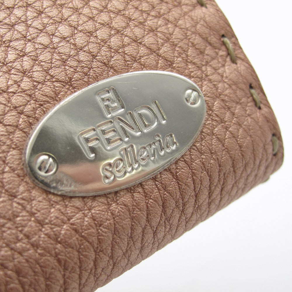 FENDI フェンディ セレリア Wホック 長財布 ロングウォレット 8M0144 ローズ ローマンレザー ロゴプレート レディース 箱付き