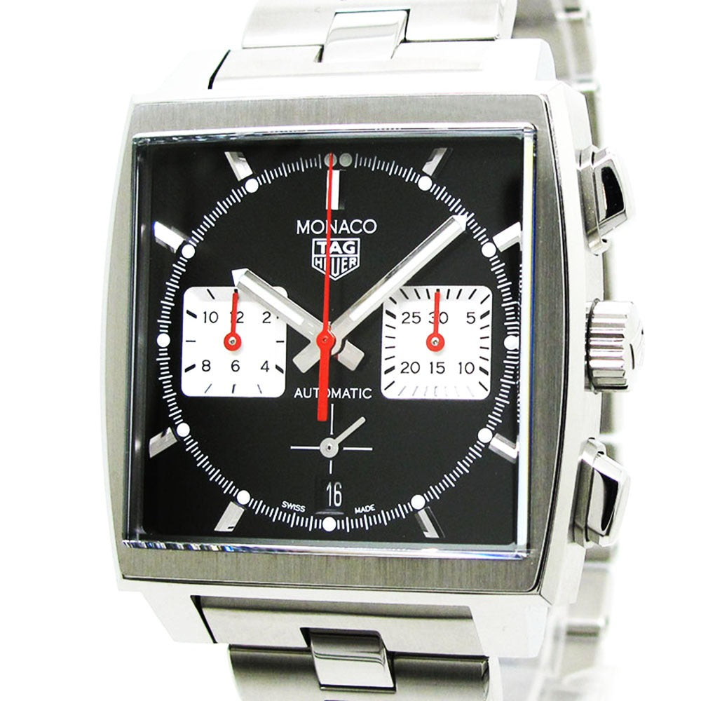 TAG HEUER タグホイヤー 腕時計 モナコ キャリバー ホイヤー02 クロノグラフ CBL2113.BA0644 ブラック 自動巻き MONACO 美品