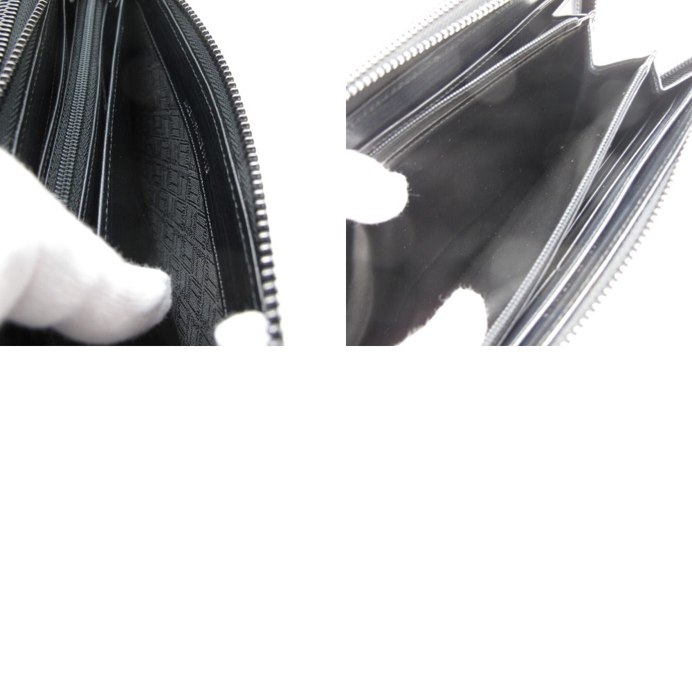 Dunhill ダンヒル ダブルジップ 長財布 オーガナイザー ラウンドファスナー ウォレット トラベルケース レザー ブラック メンズ