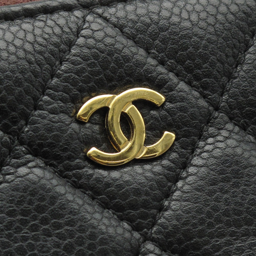 CHANEL シャネル キルティング クラッチバッグ キャビアスキン ココマーク マトラッセ ラージ ポーチ ドキュメントケース A82552 レザー ブラック ゴールド