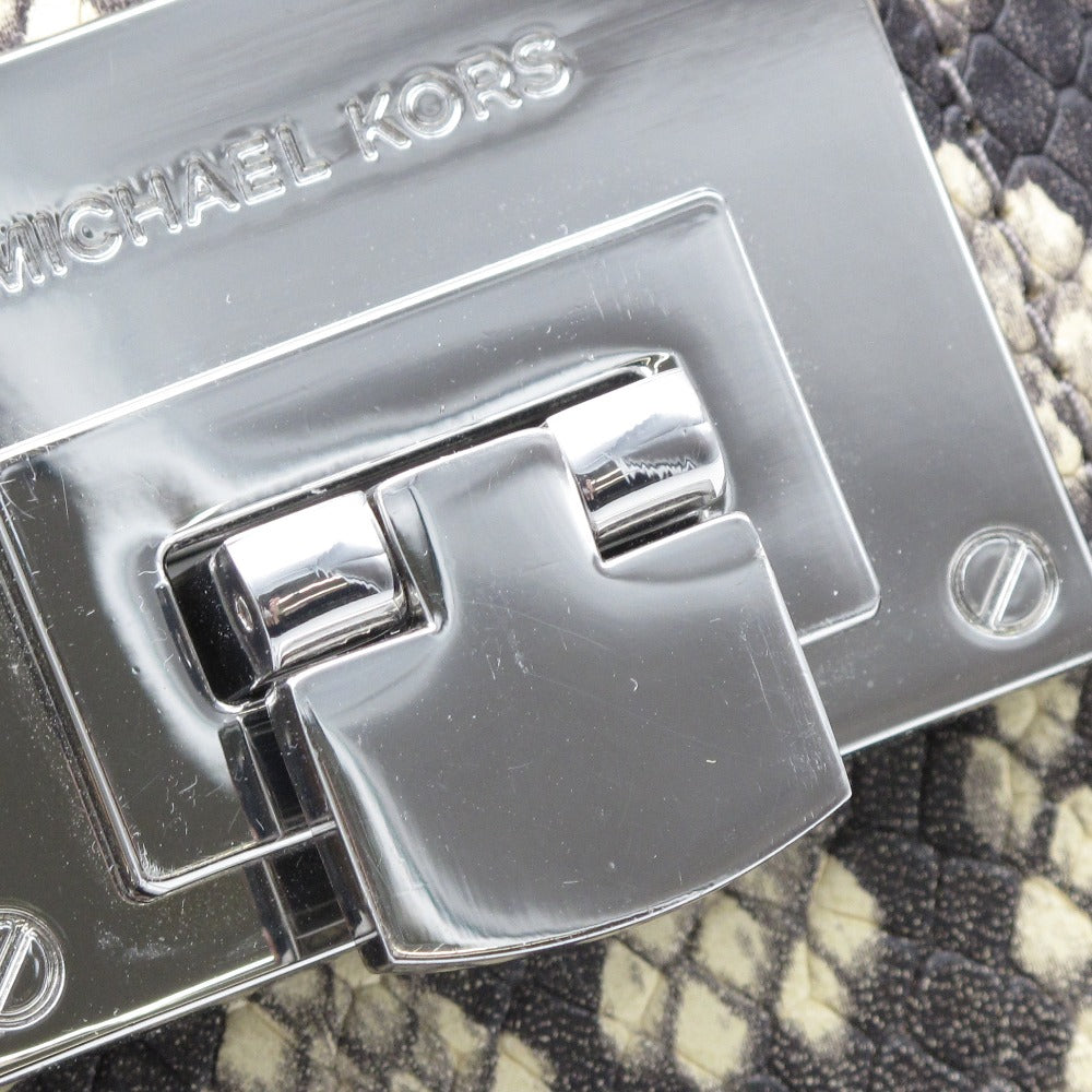 MICHAEL MICHAEL KORS マイケル マイケルコース MK スタッズ チェーン ショルダーバッグ クロスボディ 斜め掛け ポシェット パイソン柄 25S8ST4CON レディース