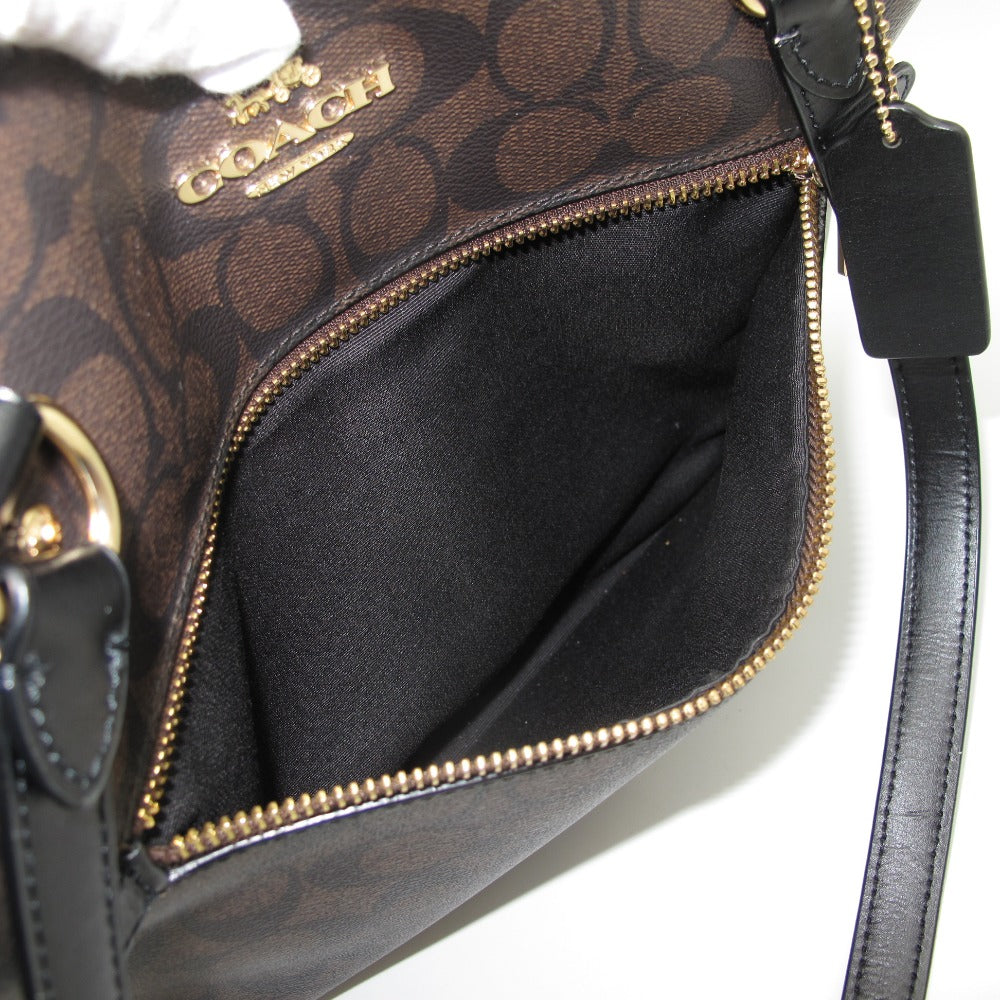 COACH コーチ トートバッグ ショルダーバッグ F79609 シグネチャー PVC レザー ブラウン レディース