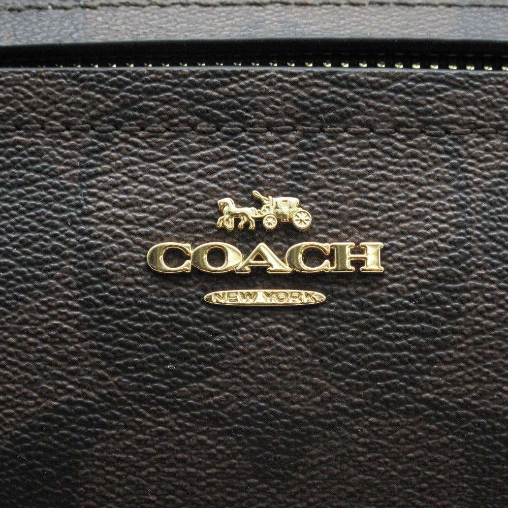 COACH コーチ シグネチャー 2WAY ショルダーバッグ ハンドバッグ トート クロスボディ 斜め掛け F79998 ブラウン PVC レザー レディース
