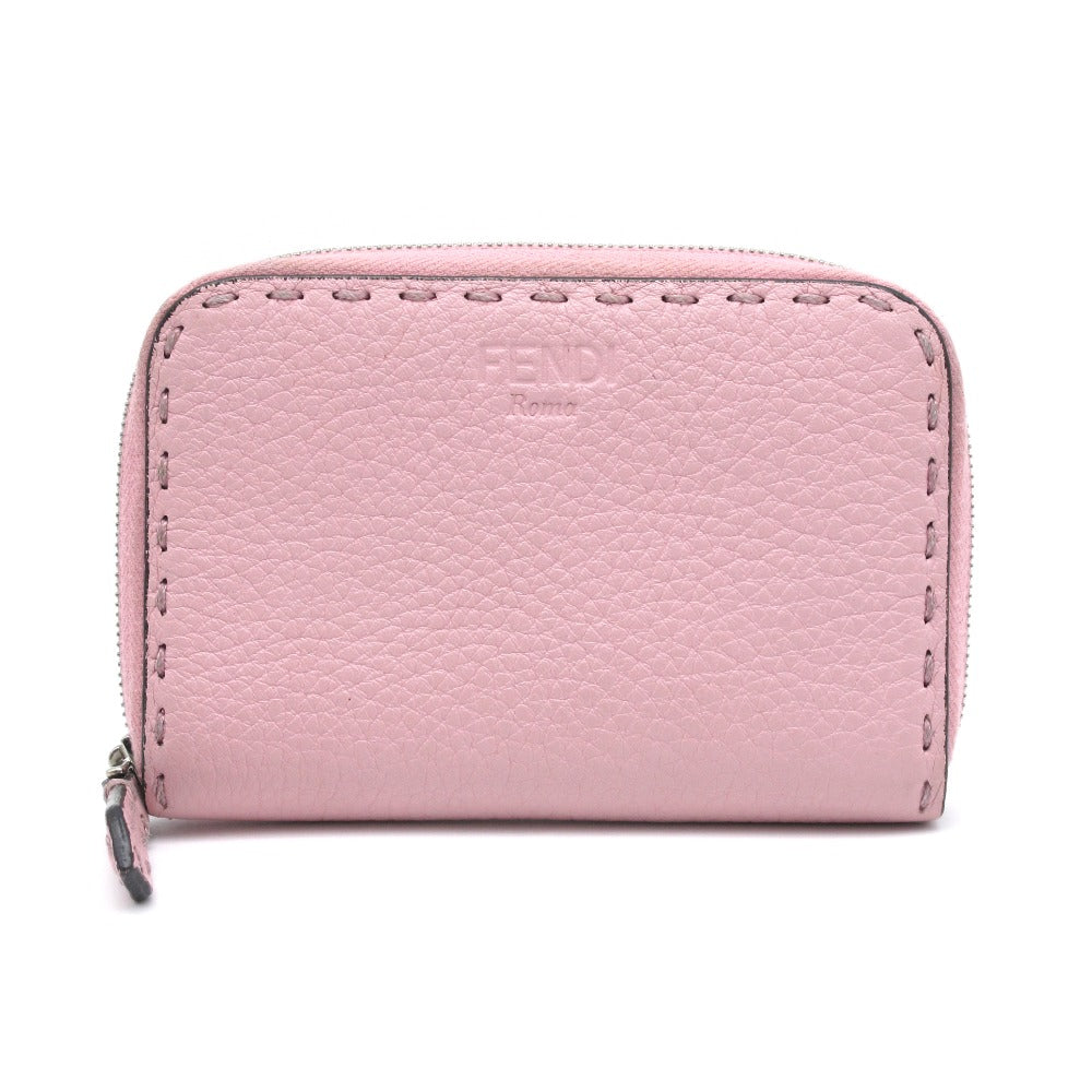 FENDI フェンディ SELLERIA セレリア ミニジップアラウンドウォレット 8M0313 財布 コインケース コインパース 小銭入れ カードケース レザー ピンク