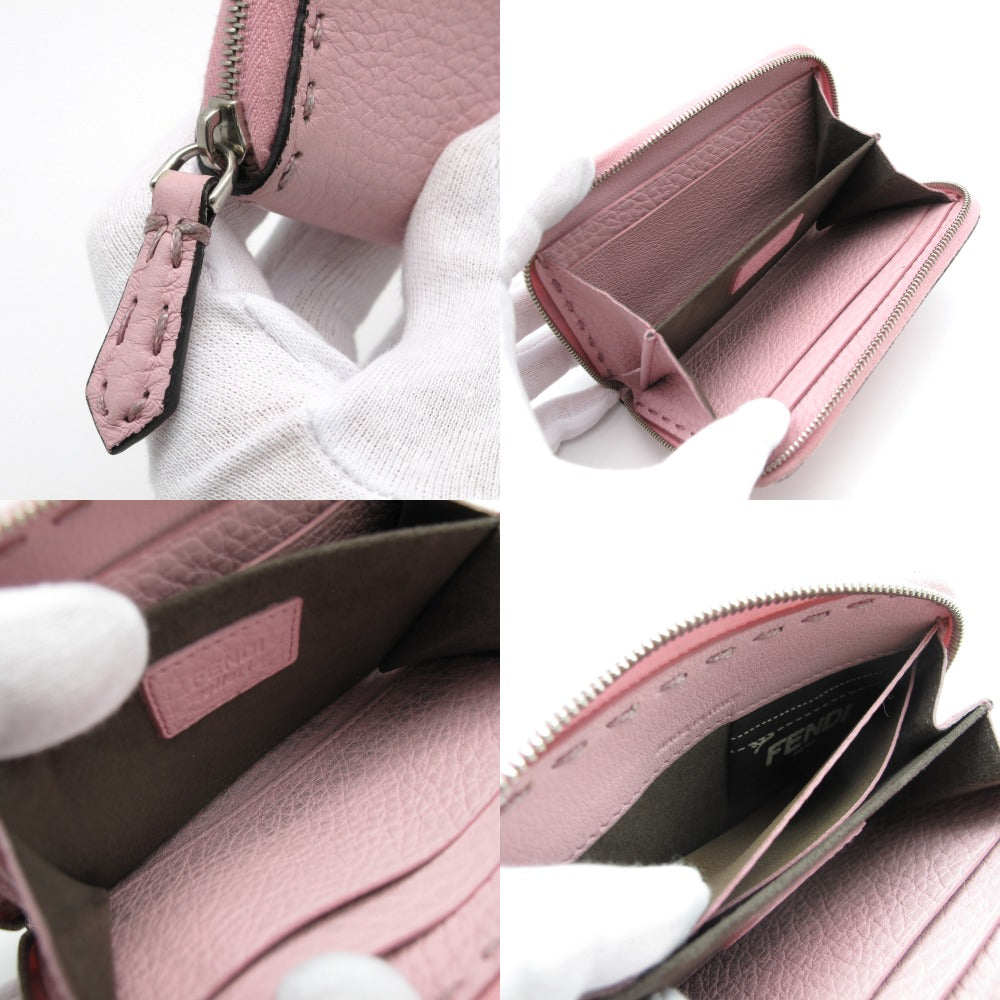 FENDI フェンディ SELLERIA セレリア ミニジップアラウンドウォレット 8M0313 財布 コインケース コインパース 小銭入れ カードケース レザー ピンク