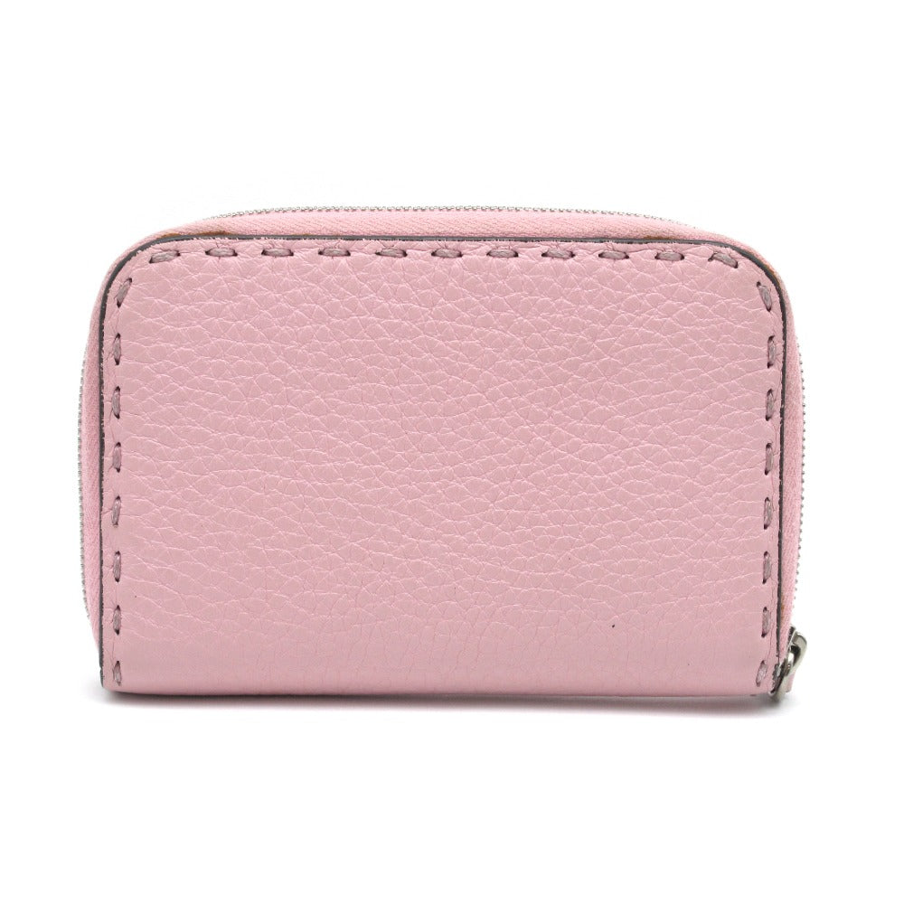 FENDI フェンディ SELLERIA セレリア ミニジップアラウンドウォレット 8M0313 財布 コインケース コインパース 小銭入れ カードケース レザー ピンク
