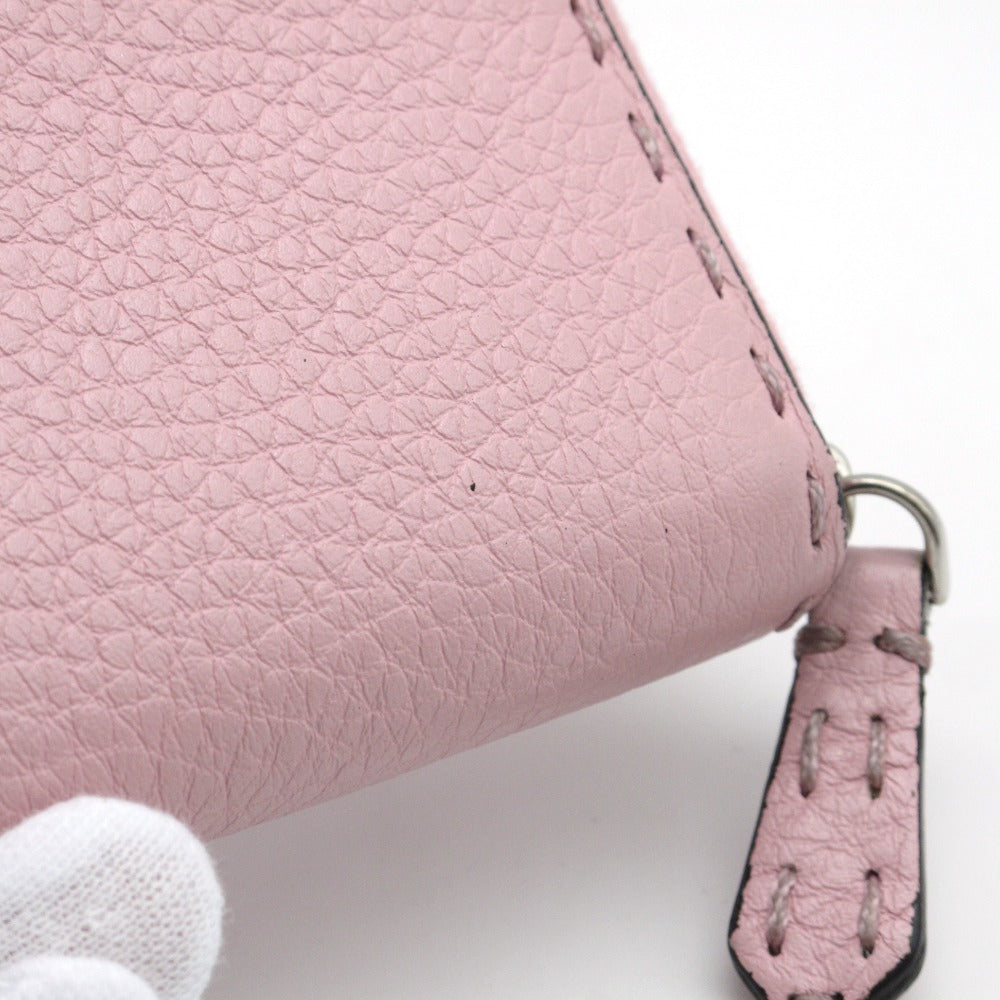 FENDI フェンディ SELLERIA セレリア ミニジップアラウンドウォレット 8M0313 財布 コインケース コインパース 小銭入れ カードケース レザー ピンク