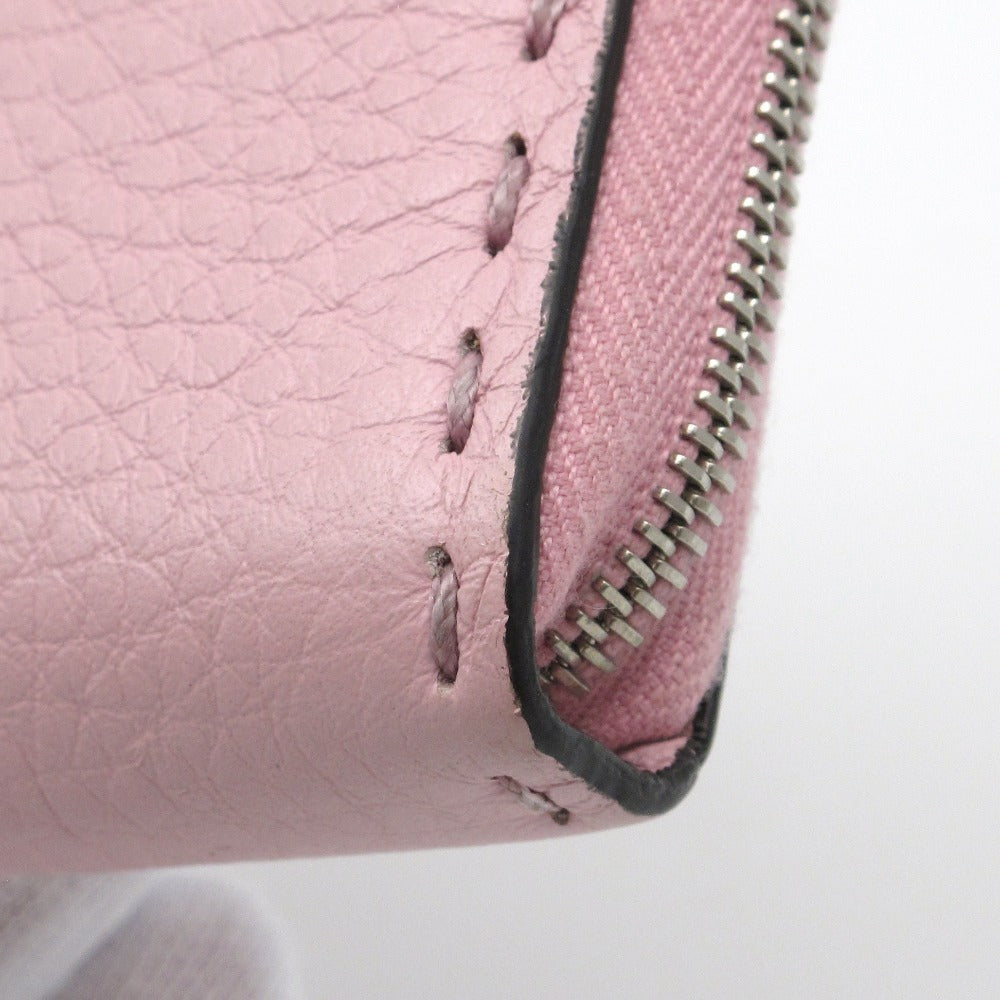 FENDI フェンディ SELLERIA セレリア ミニジップアラウンドウォレット 8M0313 財布 コインケース コインパース 小銭入れ カードケース レザー ピンク