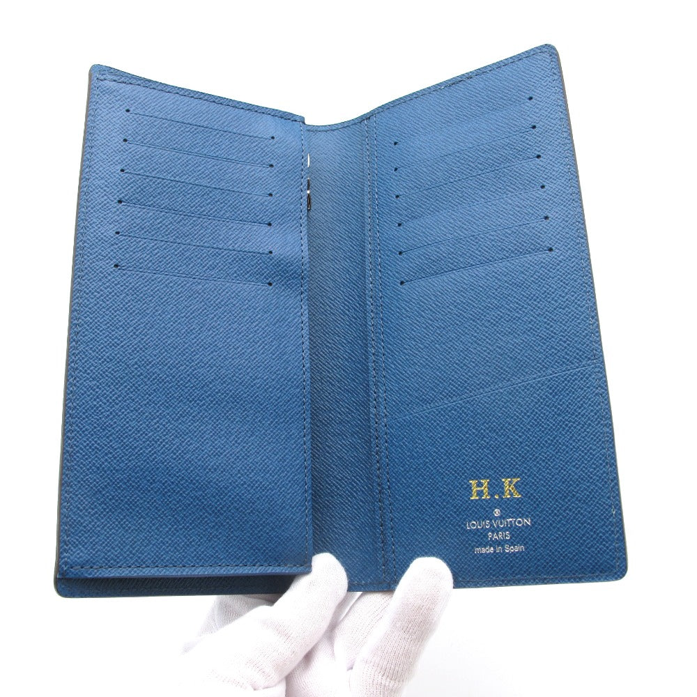 LOUIS VUITTON ルイ・ヴィトン ポルトフォイユ ブラザ エピ ブルーセレスト M60616 二つ折り長財布 ウォレット レザー イニシャル入り メンズ 箱付き 未使用品