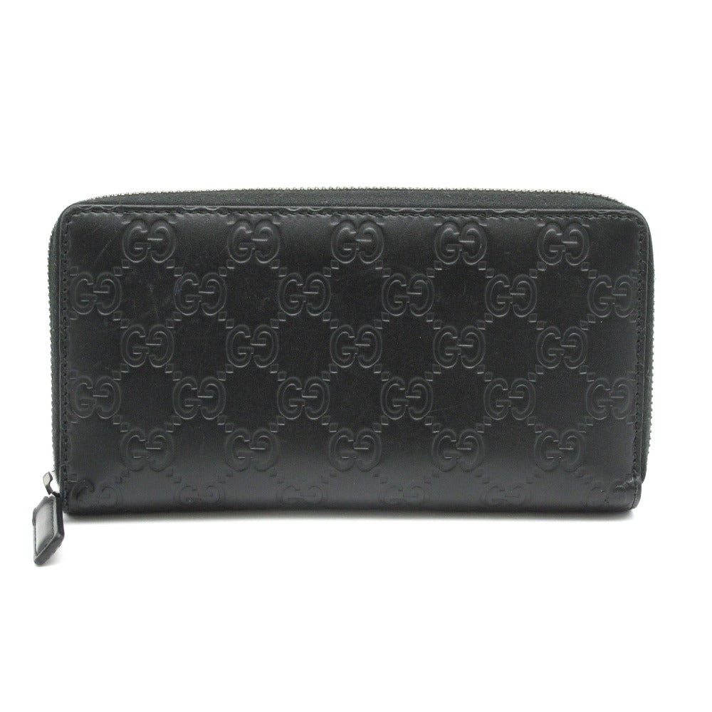 GUCCI グッチ グッチシマ GG ラウンドファスナー長財布 ジップアラウンドウォレット 307987 型押しレザー 革 ブラック 箱付き