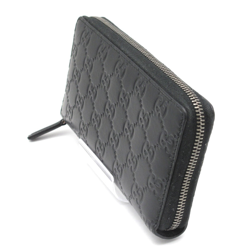 GUCCI グッチ グッチシマ GG ラウンドファスナー長財布 ジップアラウンドウォレット 307987 型押しレザー 革 ブラック 箱付き