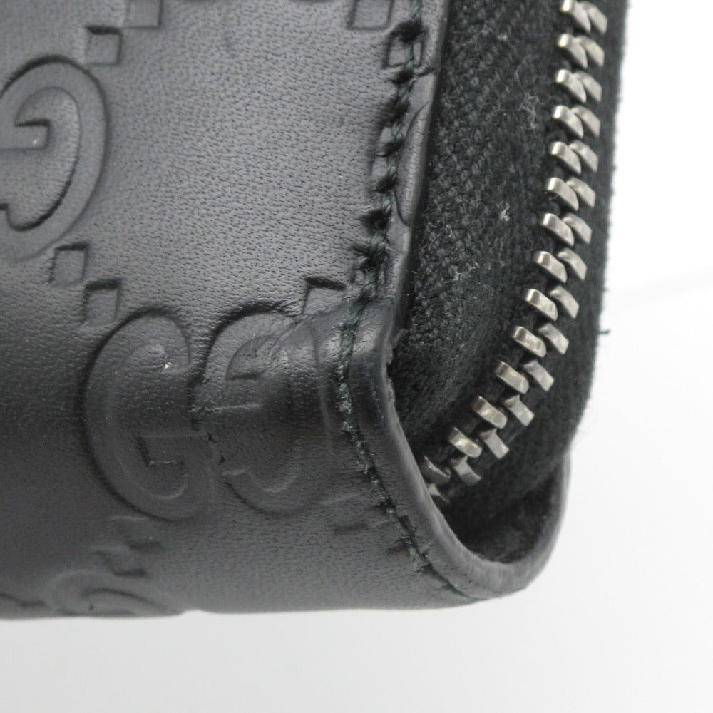 GUCCI グッチ グッチシマ GG ラウンドファスナー長財布 ジップアラウンドウォレット 307987 型押しレザー 革 ブラック 箱付き