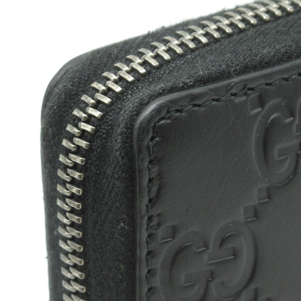 GUCCI グッチ グッチシマ GG ラウンドファスナー長財布 ジップアラウンドウォレット 307987 型押しレザー 革 ブラック 箱付き